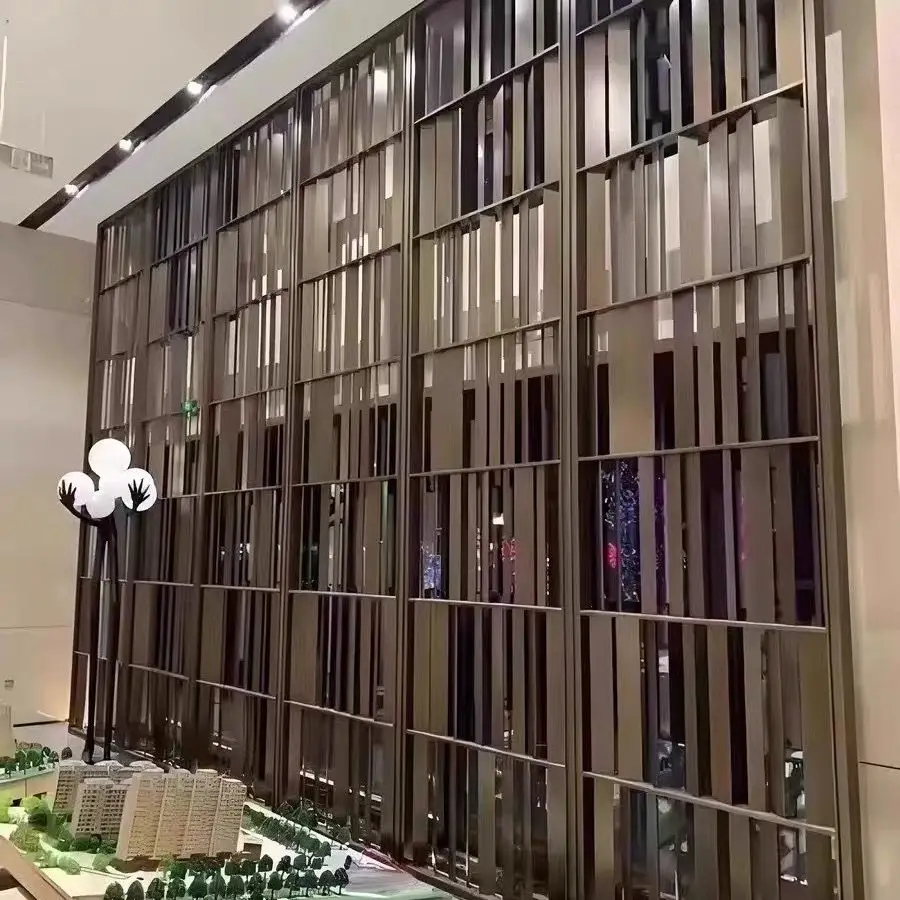 Laser Cut Perforated Metal Screen Door Room Partition Divider Screen Partition Walls for Restaurant and Living Room
