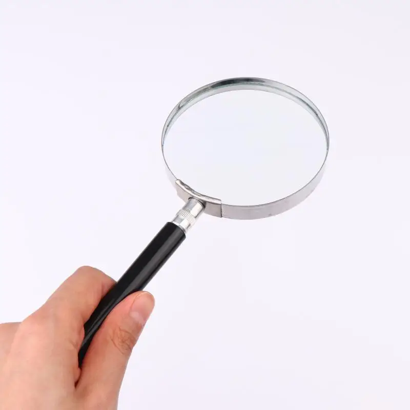 50/60/75/90mm 3X White Metal Border Magnifying Glass For Jewelry Reading Coins Stamps 3X Professional Magnifying Glass
