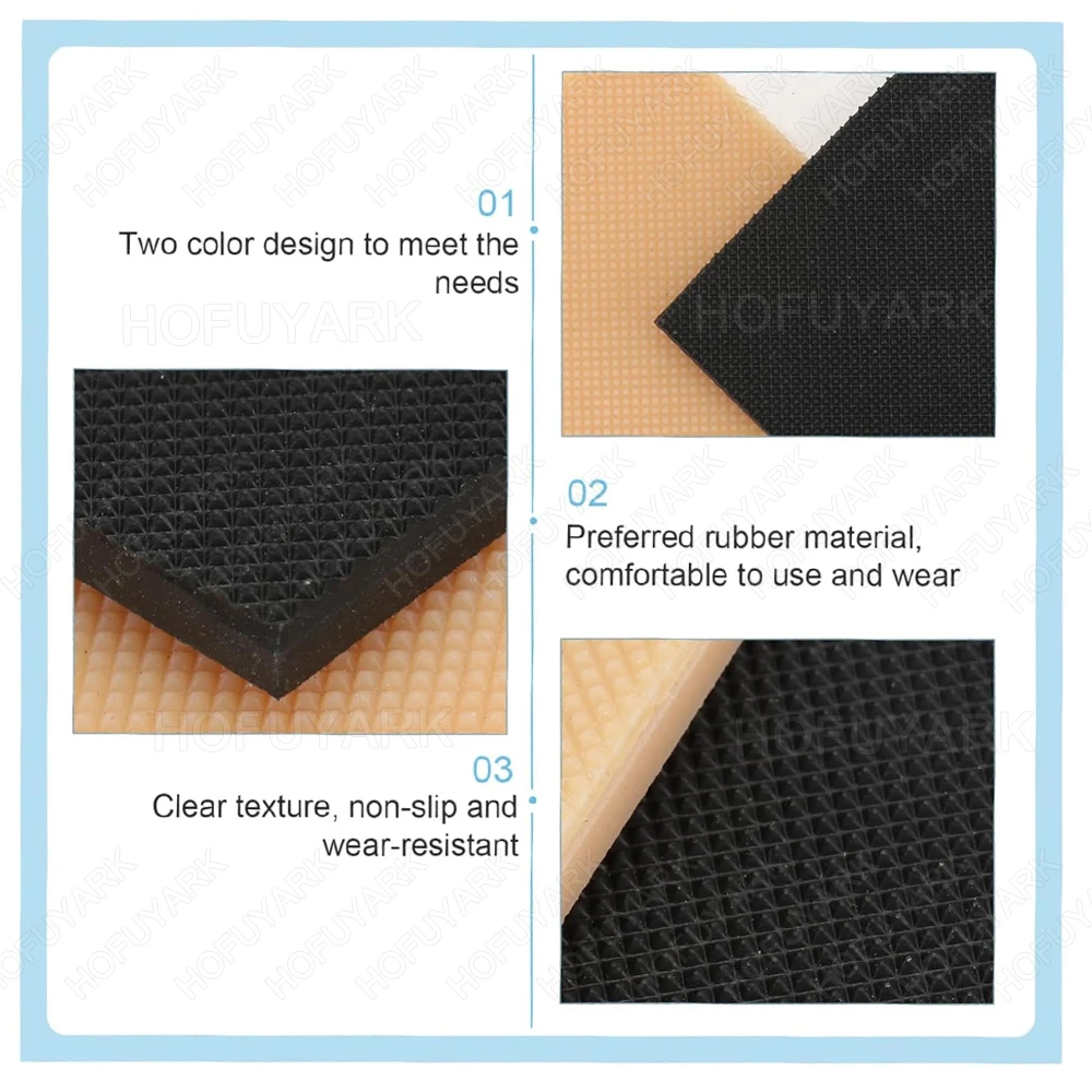 2 قطعة نعال مطاطية لإصلاح الأحذية التصحيح الحذاء الوحيد حامي مربع الكعب العالي الحذاء أسفل قبضة المضادة للانزلاق خارج استبدال وحيد