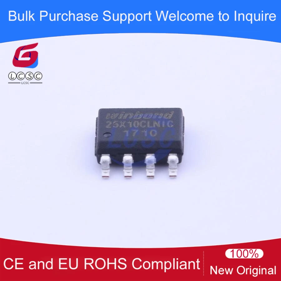 

10pieces/Pack W25X10CLSNIG Serial Flash Memory with 4kb Sectors and Dual Io Spi 1Mbit 2.3V~3.6V SOIC-8 IC Chip Code 25X10CLNIG
