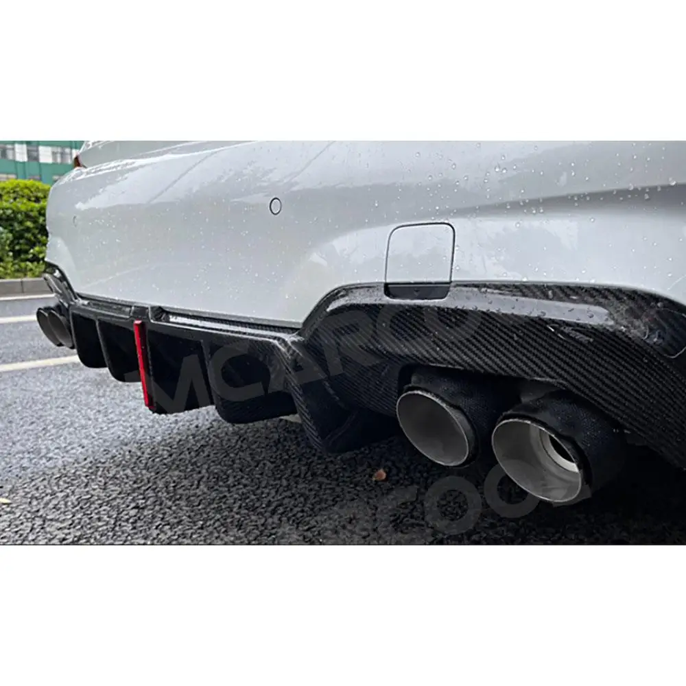 ألياف الكربون المصد الخلفي الناشر سبويلر الشفاه غطاء الذقن لسيارات BMW G20 G28 M Sport M340i 2020- 2022 FRP Bodykits اكسسوارات السيارات