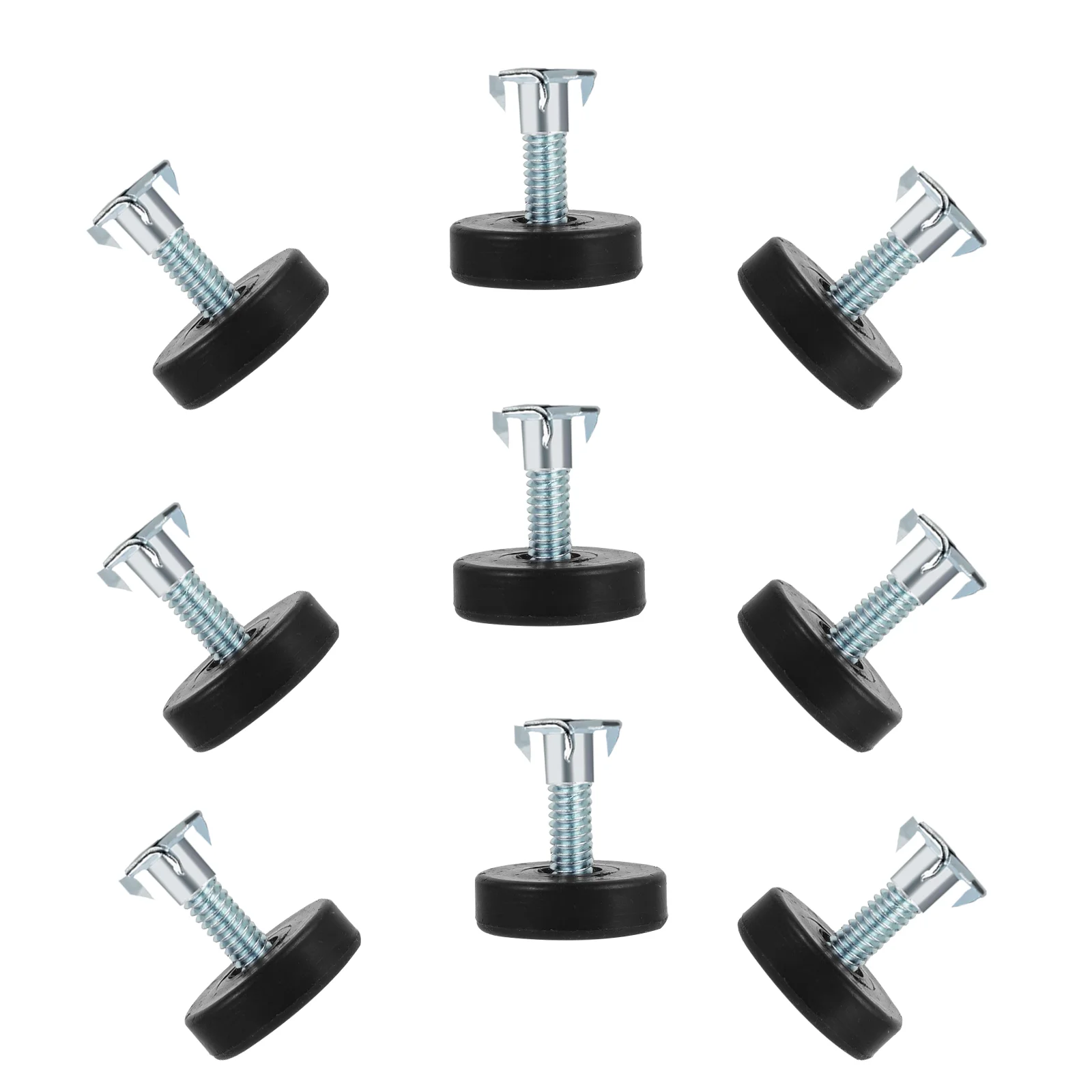 

12 Pcs Foot Pad Adjustable Sofa Furniture Balance Feet with Square Nut Threaded Black Leg Levelers Shims Leveling Screws