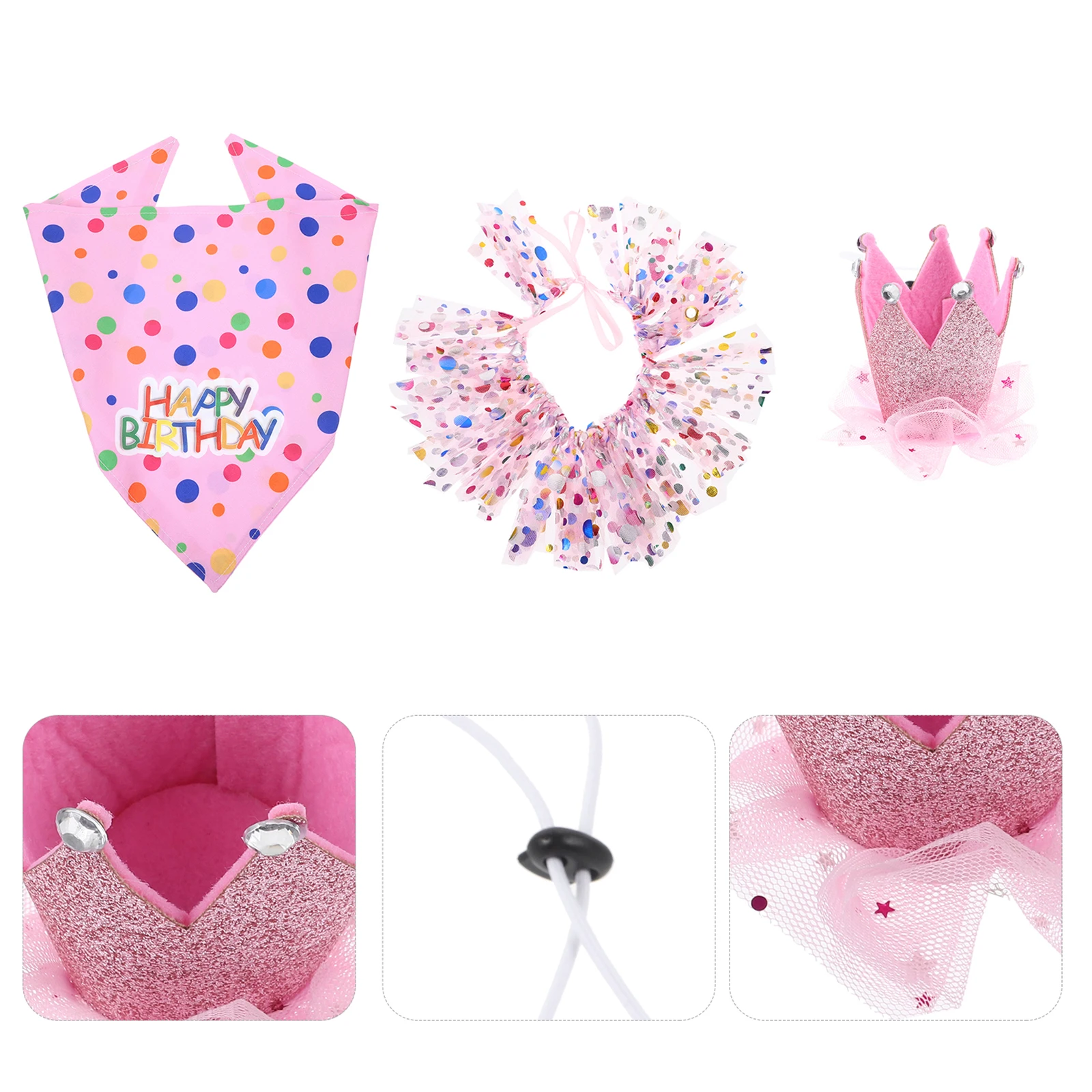 

Creative Pet Party Dress Up Accessories Dog Bandana Triangle Scarf Birthday Saliva Towel Puppy Bib Costume Outfit For Girls Dog