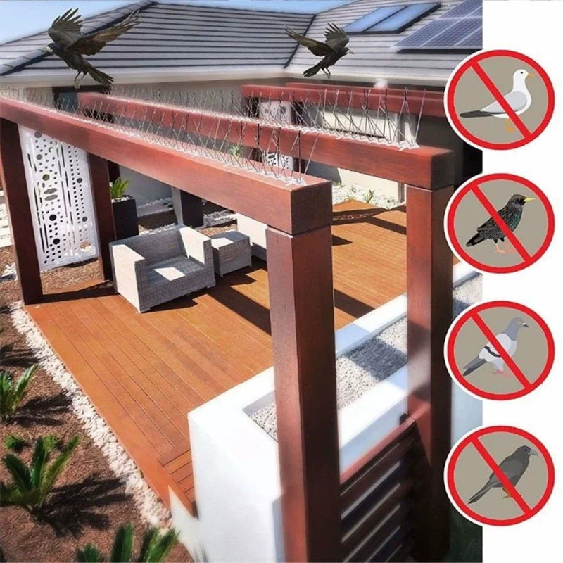 1Set Pigeon Spikes Deterrent Wire Stainless Steel Spikes Garden Fence Roof Bird Repeller Anti Pigeon Squirrel Cat Repellent