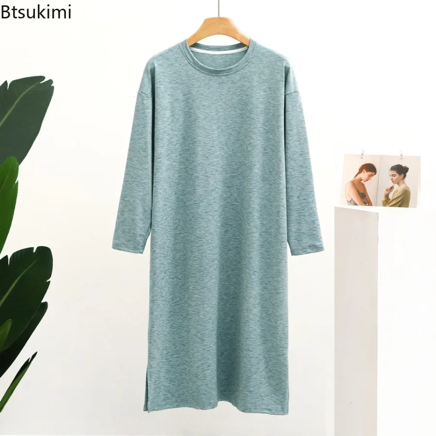 2025 Women's Thickened Velvet Sleepshirts with Long Sleeve Plus Size One-Piece Pajamas Vestidos Mujer Plus-Length Night Dress