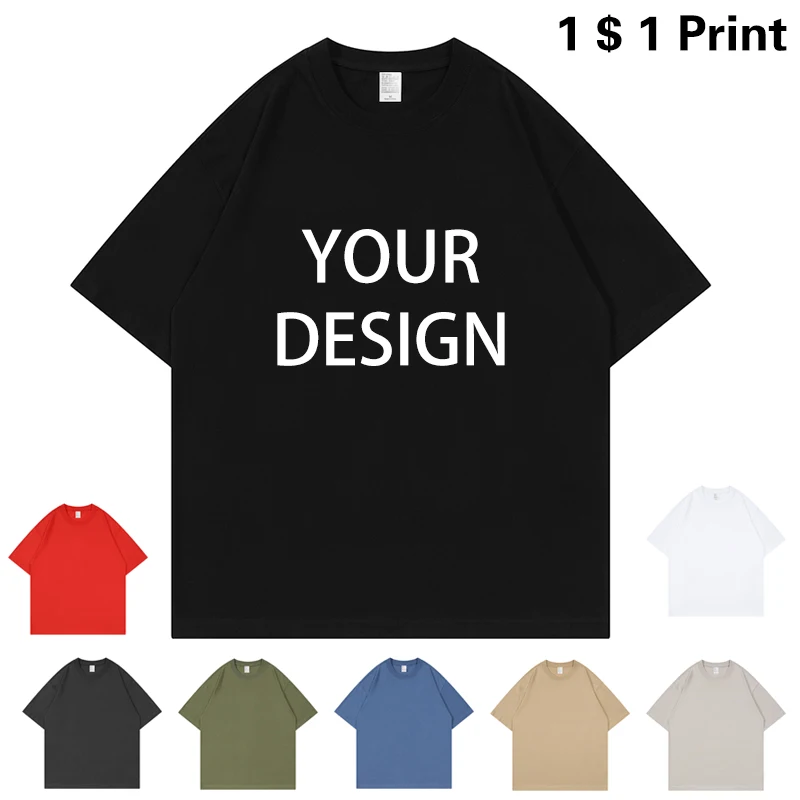 Oversized T-Shirt 100% Cotton Custom Logo Casual Men's And Women's Design Personality Print Short Sleeve Tees Embroidery DIY