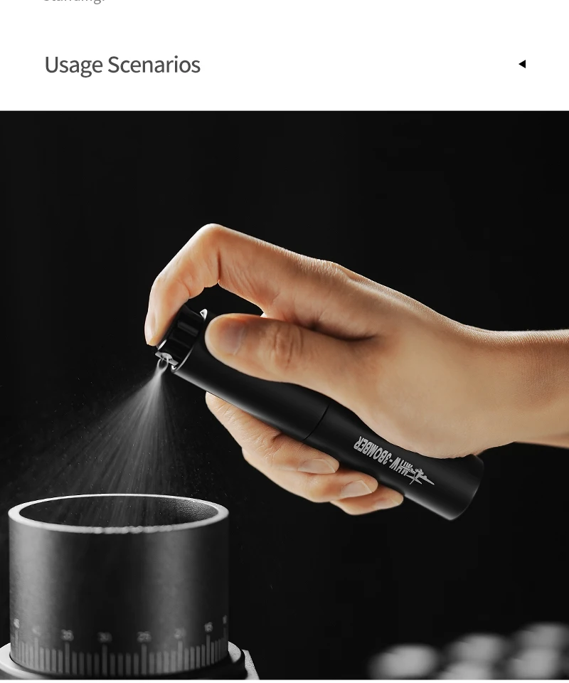 MHW-3BOMBER Sprühflasche, reduziertes Pulver, statisch, 10 ml, Aluminiumlegierung, nachfüllbar, Espresso-Bohnen-Spritzer für Barista-Kaffeebar-Werkzeug – Detail 11