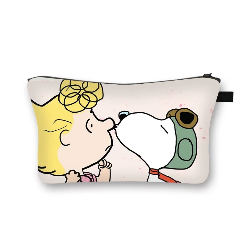 Snoopy borsa per il trucco borsa per pennelli cosmetici da donna borsa da toilette impermeabile di grande capacità per cartoni animati portatile