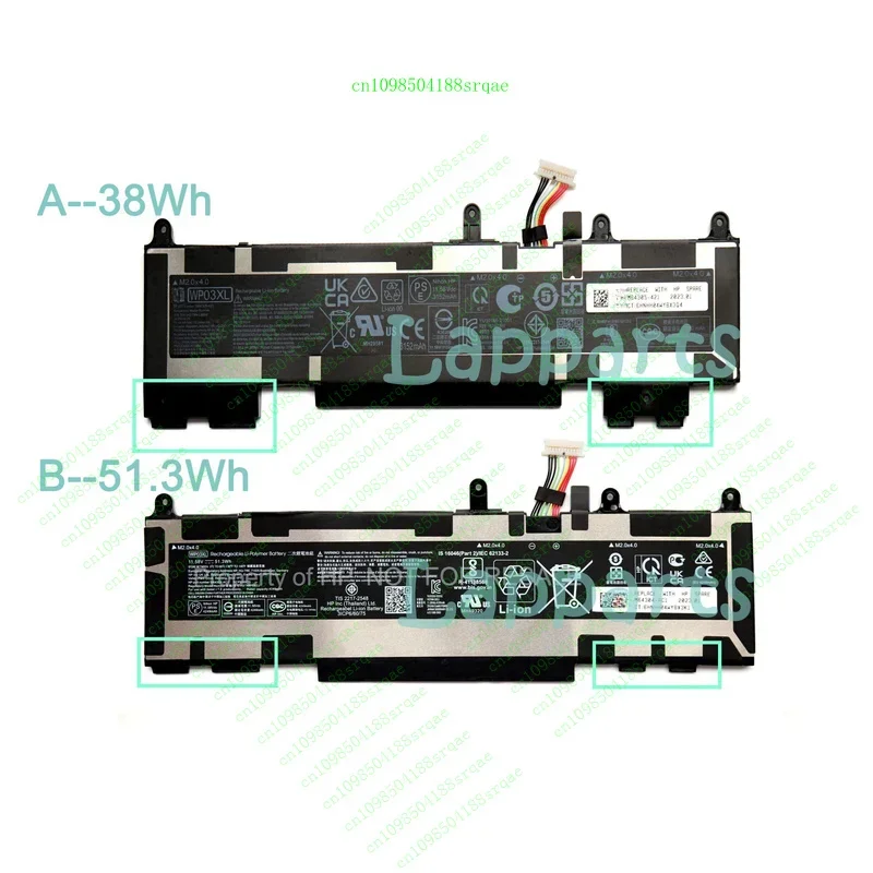 

Новый оригинальный аккумулятор WP03XL для HP EliteBook 830 860 845 840 1040 G9 M64304-422 "% тест"