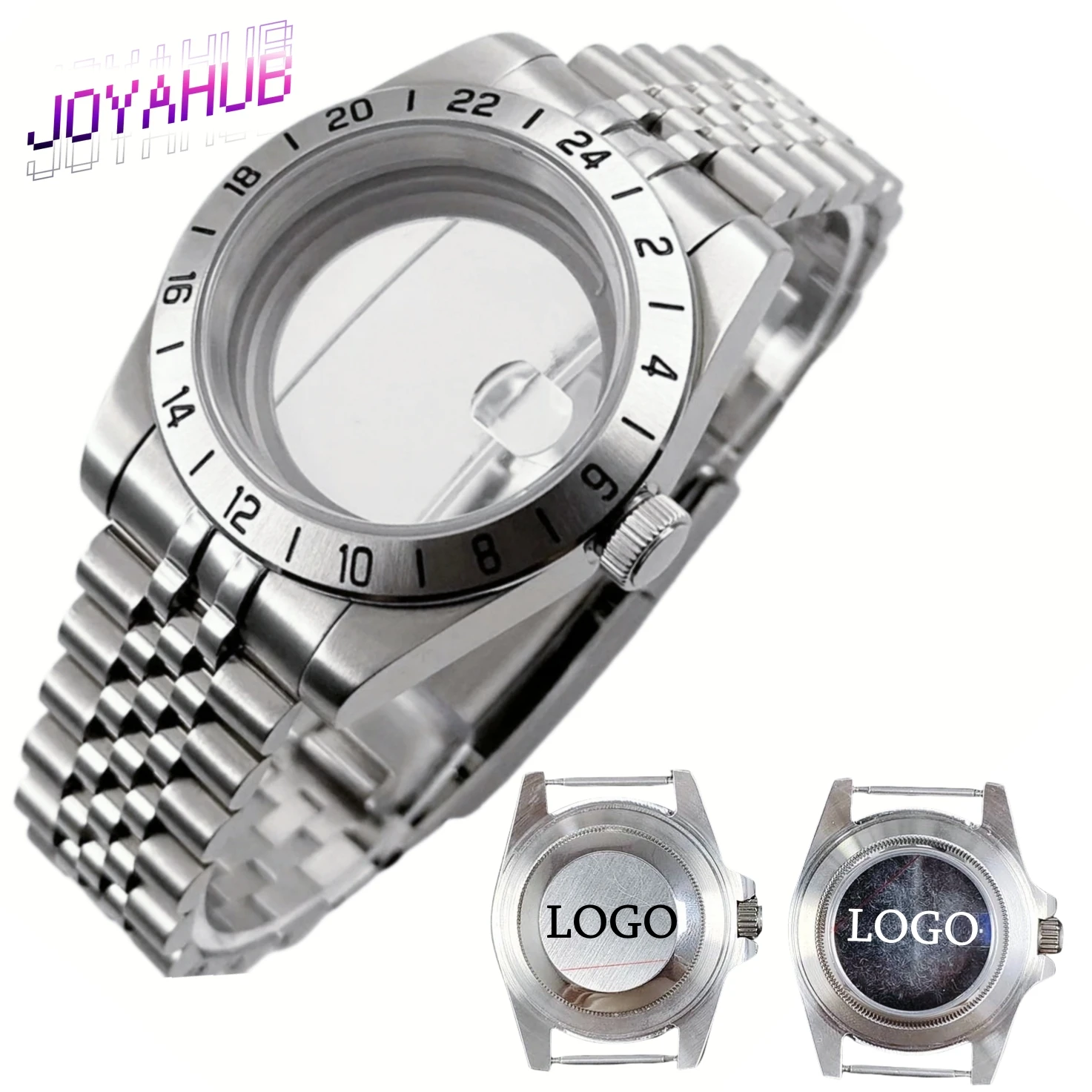 

Пользовательский логотип 39 мм EXP NH34 NH35 NH36 NH38 NH70 24 часа GMT Фиксированный безель Сапфировое стекло Корпус для часов Твердый скользящий замок Застежка Корпус