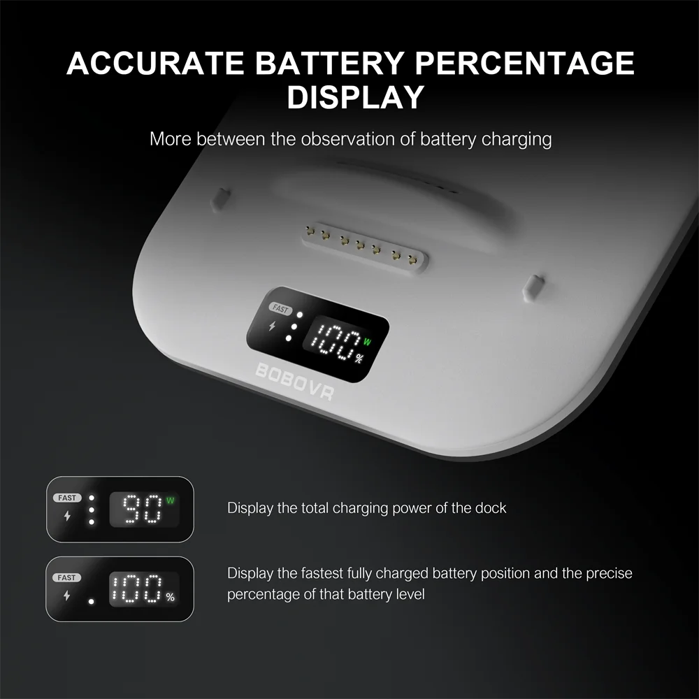 BOBOVR BD3 Super Charging Dock with Digital Display Provide 30W