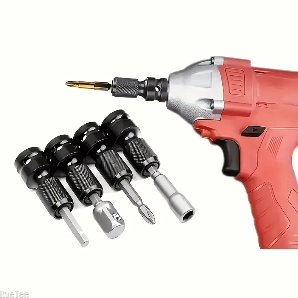 2025 New 1/2 Square To 1/4 Hexagon Ratchet Sleeve Impact Wrench Sleeve Set Adapter Wrench Drive Converter Quick Release Tool