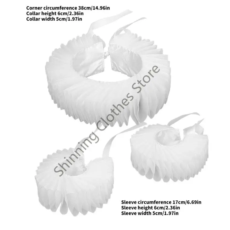 M68A أصفاد المعصم ذات الياقة الكاذبة القابلة للفصل للقميص أو الفستان المكشكش التلبيب شال لسيدة فتاة المختنق #6