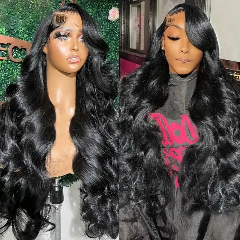 Rosabeauty 250% HD 13X6 Lace Frontal Human Hair Wigs Body Wave 13X4 Transparent Lace Front Glueless Water Wave Wig 32 Inches