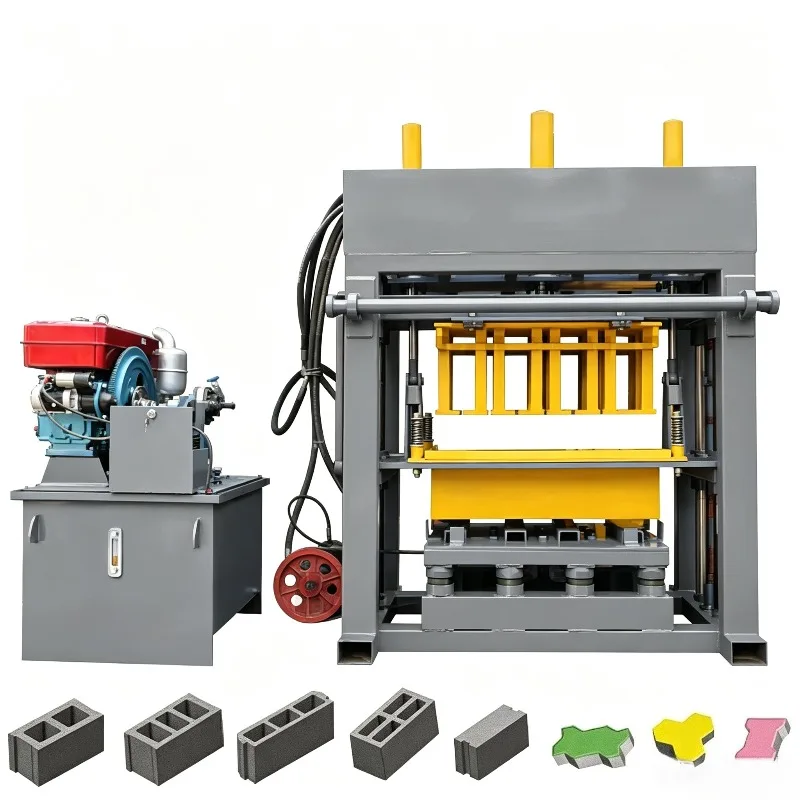 QT4-30 Concrete Block Making Machine Hollow Interlocking Paving Brick Moulding Equipment High Efficiency for Cement