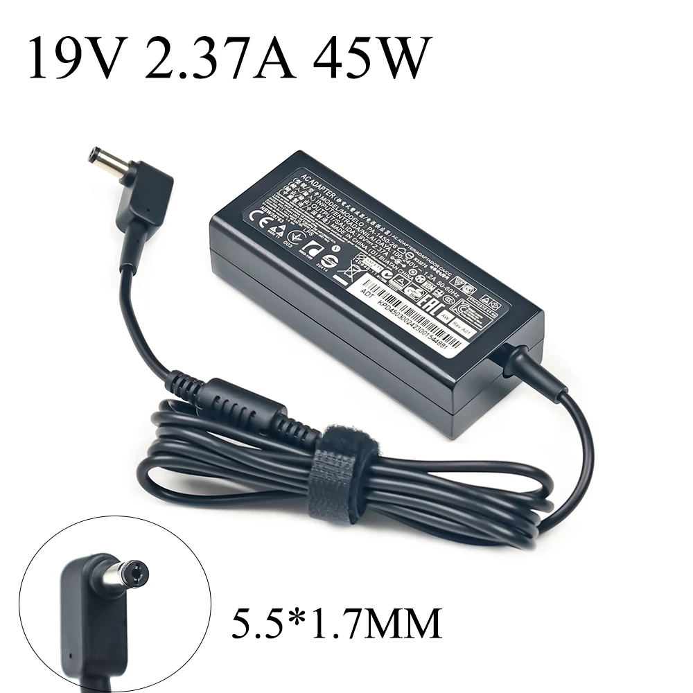 

19V 2.37A 5.5*1.7MM 45W Laptop Adapter Charger For Acer Aspire 3 A314-31 A515-51-3509 E5-573-516D Series Notebook Power Supply