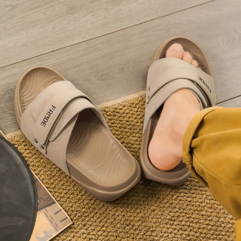 Fashion Unisex Casual Slippers Spring Summer Matte Finish Upper Thick Flat Sole Easy Wear Vacation Walk Beach Slides