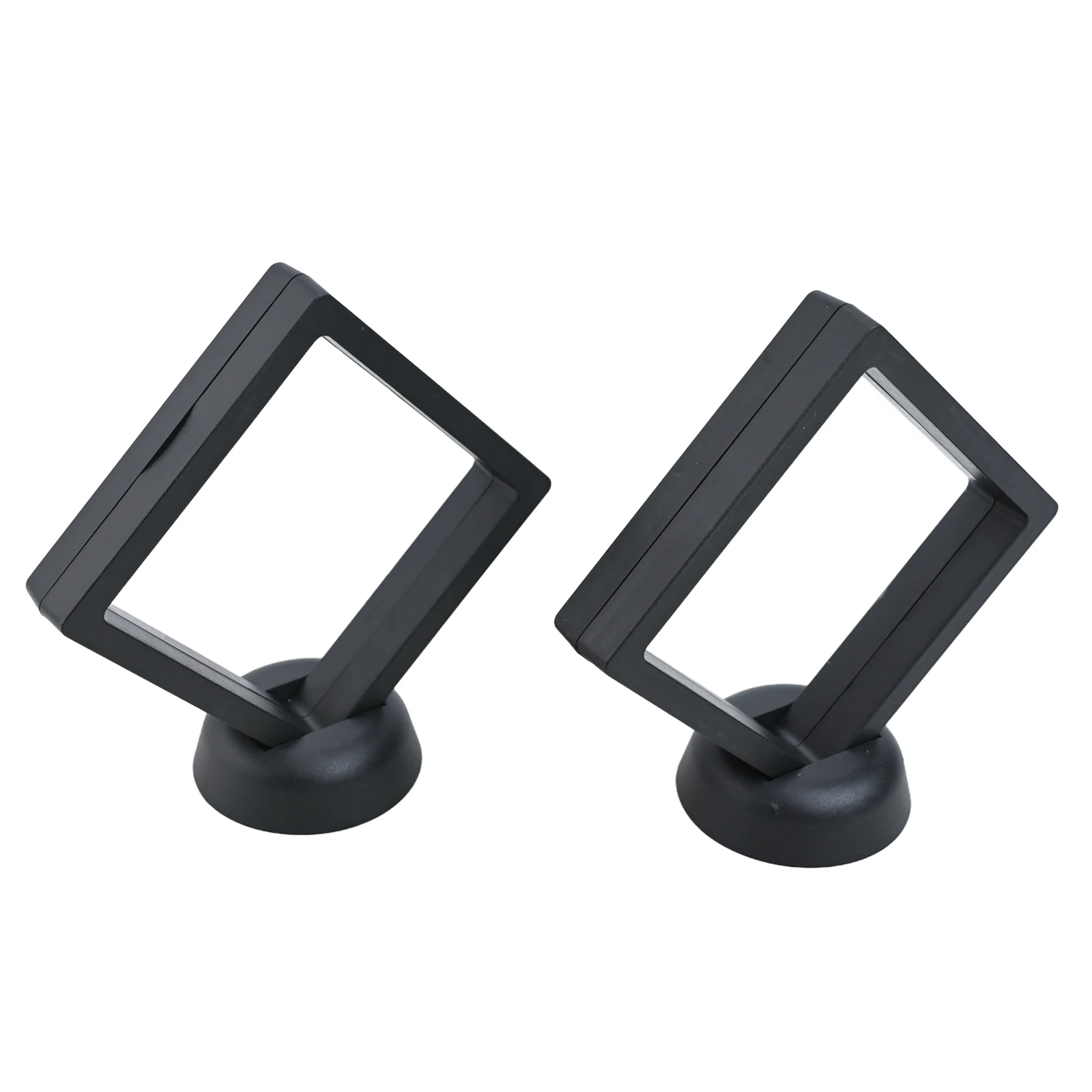 3D Coin Frame Display Exhibiting Floating Holder Jewelry Plastic Protection Square Case Collection Decoration 2pcs