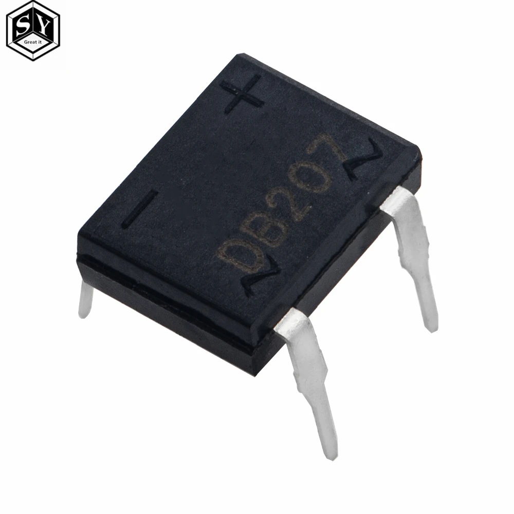 10pcs/lot diode bridge retifica DB207 DIP-4 DB207S DIP4 2A 1000V power diode rectifier 1000v electronic components