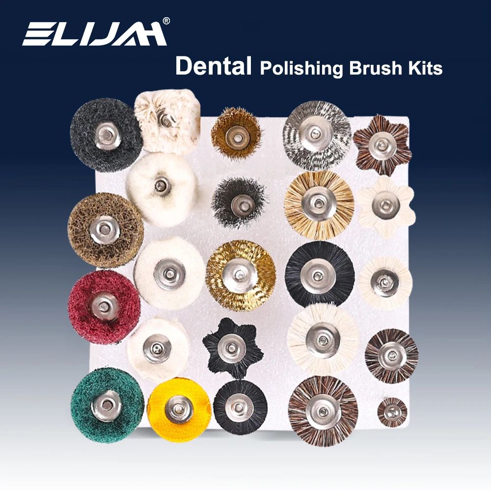 

ELIJAH 24Pcs/Set Dental Polishing Kit Dentist HP Polisher 2.35mm Shank Diameter Burs Brush Grinding Clinic Lab Dentistry Tools