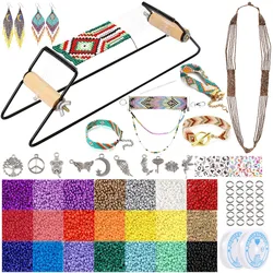 Bead Loom Kit Loom Beading Supplies with Seed Beads Complete Jewelry Making Tools and Accessories for Jewelry Making Bracelets B