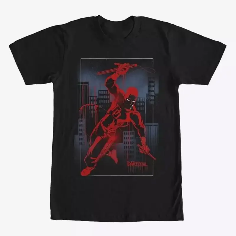 Red Matt Murdock Cityscape Graffiti T Shirt Full Size S 4XL
