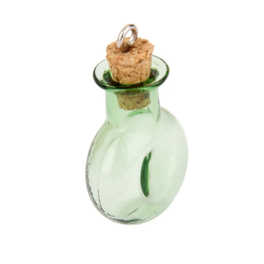 10Pcs Small Glass Wish Jar with Wooden Cork Plug Ideal for Sand Potpourri Gemstones Ribbon Decoration DIY Pendant Wishing Bottle