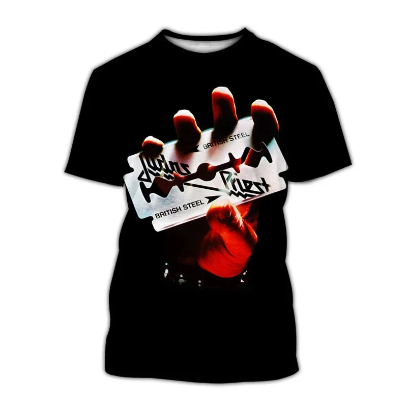 

Summer's New Rock Band, Heavy Metal Printed 3D T-shirts, Men and Women, Children's Casual Fashion, Hip-hop Cool Short Sleeves