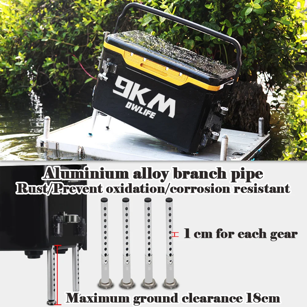 Multifunctional Fishing Tackle Box 36L Fishing Bucket Storage Tackle Box with Liftable Legs and Wheel Fishing Storage Equipment image 4