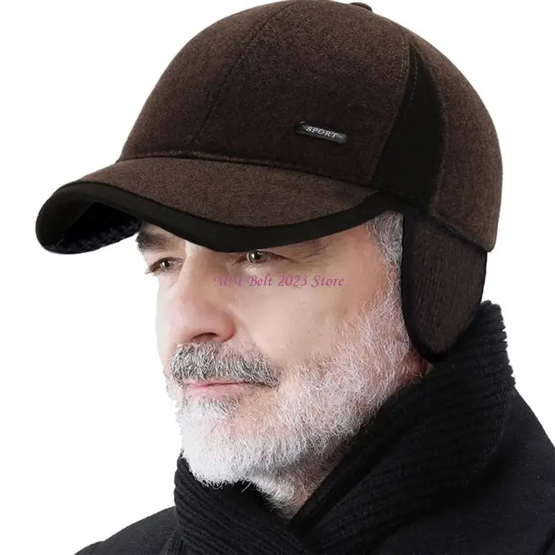 49ME Ear Coverage Baseball Hat for Cold Day Walks and Daily Rides, Soft Lining, Short Brims and Adult Back Adjustment