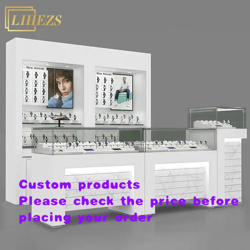 custom.Wall Mounted LED Lighting Watch and Jewelry Showcase Display Stand Cabinet Watches and Jewelry