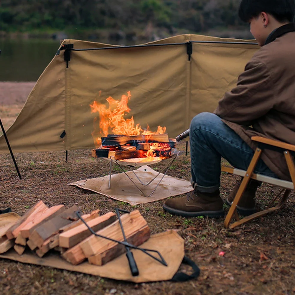 

New Portable Camping Solid Fuel Rack Folding Stove Fire Outdoor Fire Burn Pit Stand Frame Heating Wood Charcoal Stove