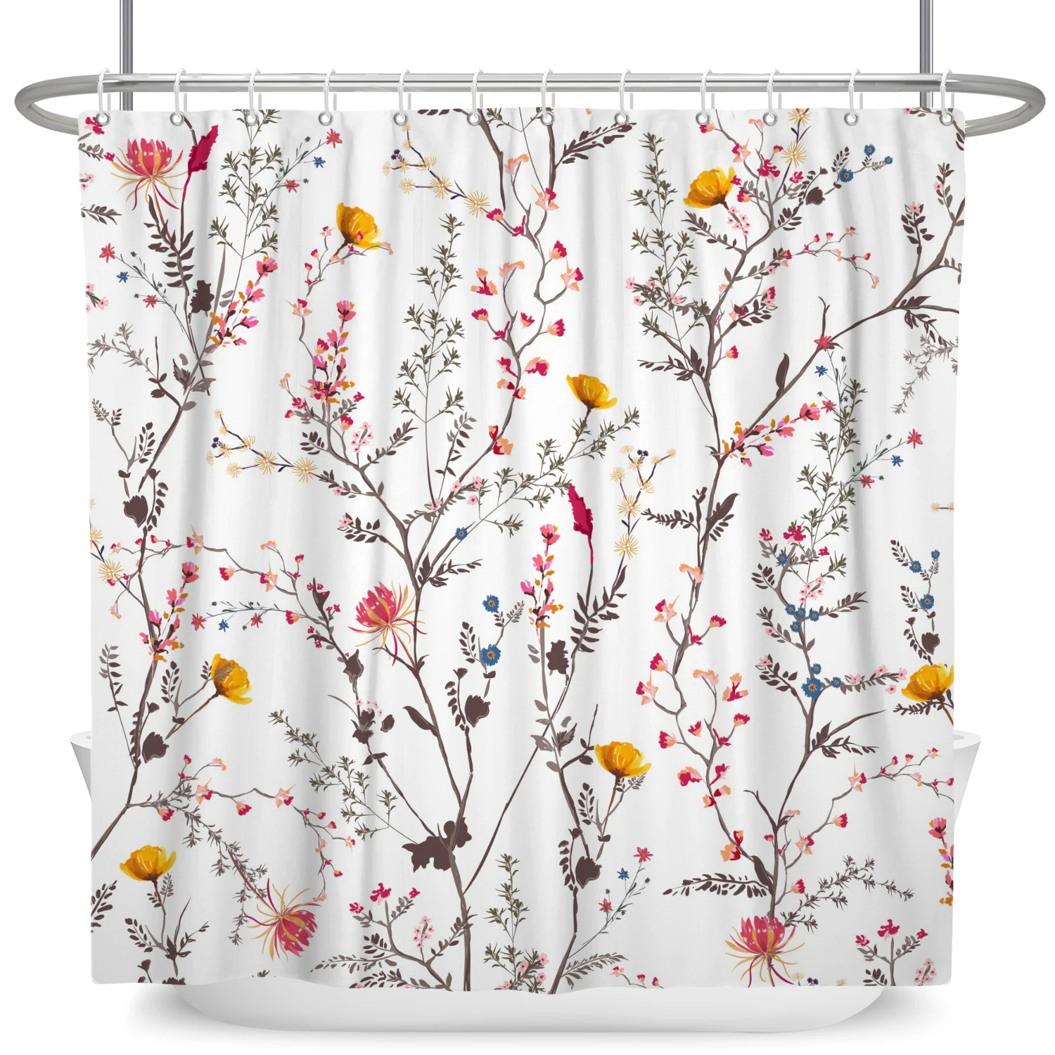 Tropical Green Plants Leaf Shower Curtains Romantic Abstract Style Bohemia Curtains Waterproof Polyester Bathroom Bath Curtain