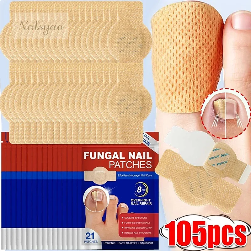 105pcs/21pcs Nail Repair Patches Toenail Fungus Treatment Correction Sticker Paronychia Care Disposable Toenail Patch