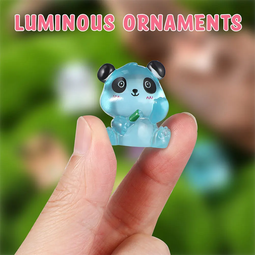 35 шт., мини-фигурки панды, смола, мультяшный дизайн, ночник, садовый стол, пейзажное украшение, аксессуары, мини-фигурка на книжной полке