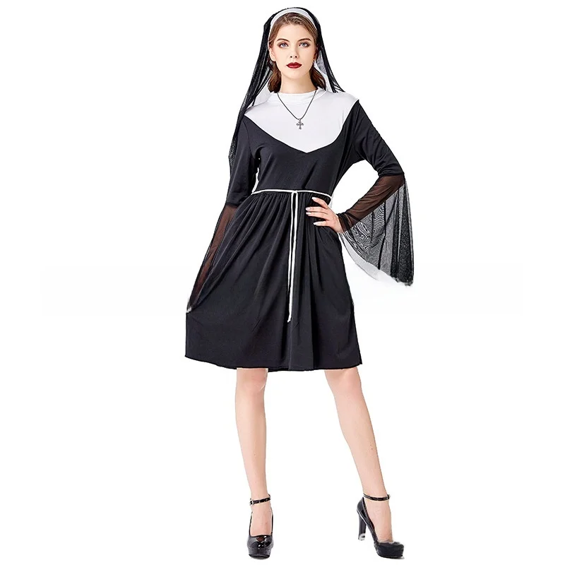 Nieuwe XL Kerk Moeder Mary Nun Kostuum Stage Performance Outfit Halloween Rollengang Kostuum Chinese Productie Zomer 2025