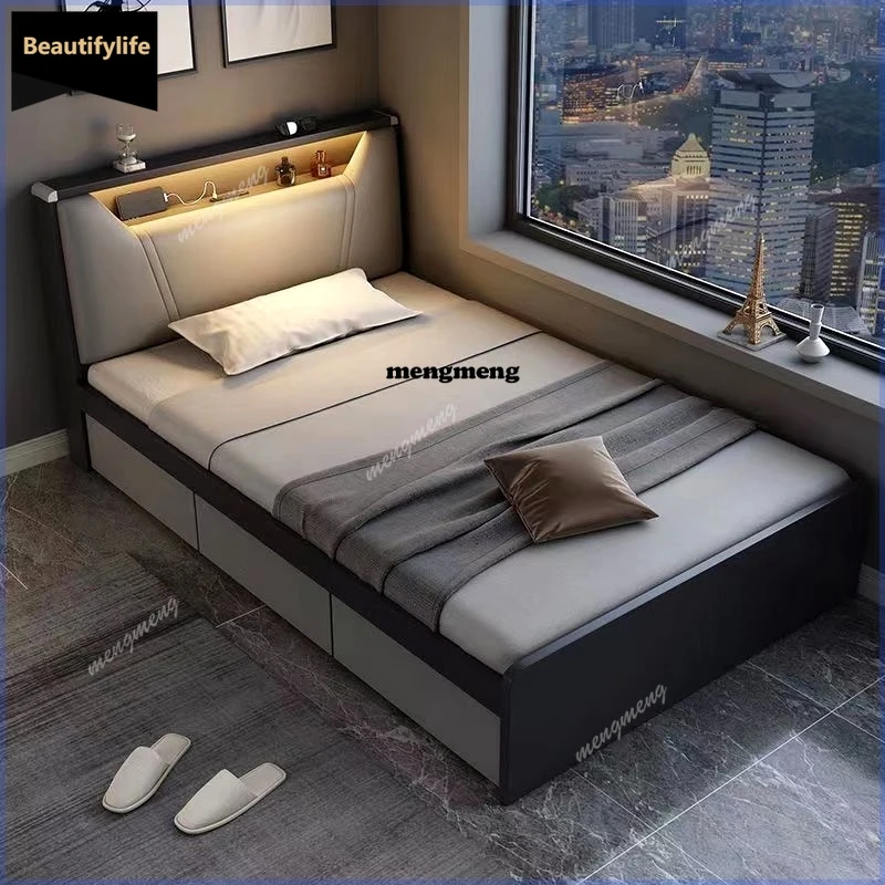 

Q181 Modern Aesthetic Bed Night Lamp Electronic Children Single Bed Lounge Tatami Somieres Y Marcos De Cama Bedroom Furniture