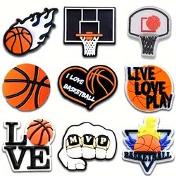 9 PCS PVC Sport Basketball Themed Cape Sandal Decoration, Clog Pins Shoe Charm DIY Accessories Gifts For Holiday Party Favors