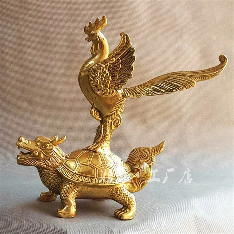 Chicken Copper Dragon Turtle GOLDEN Independent Decoration Chinese Zodiac Or Roaster Brass Lucky Metal Hom