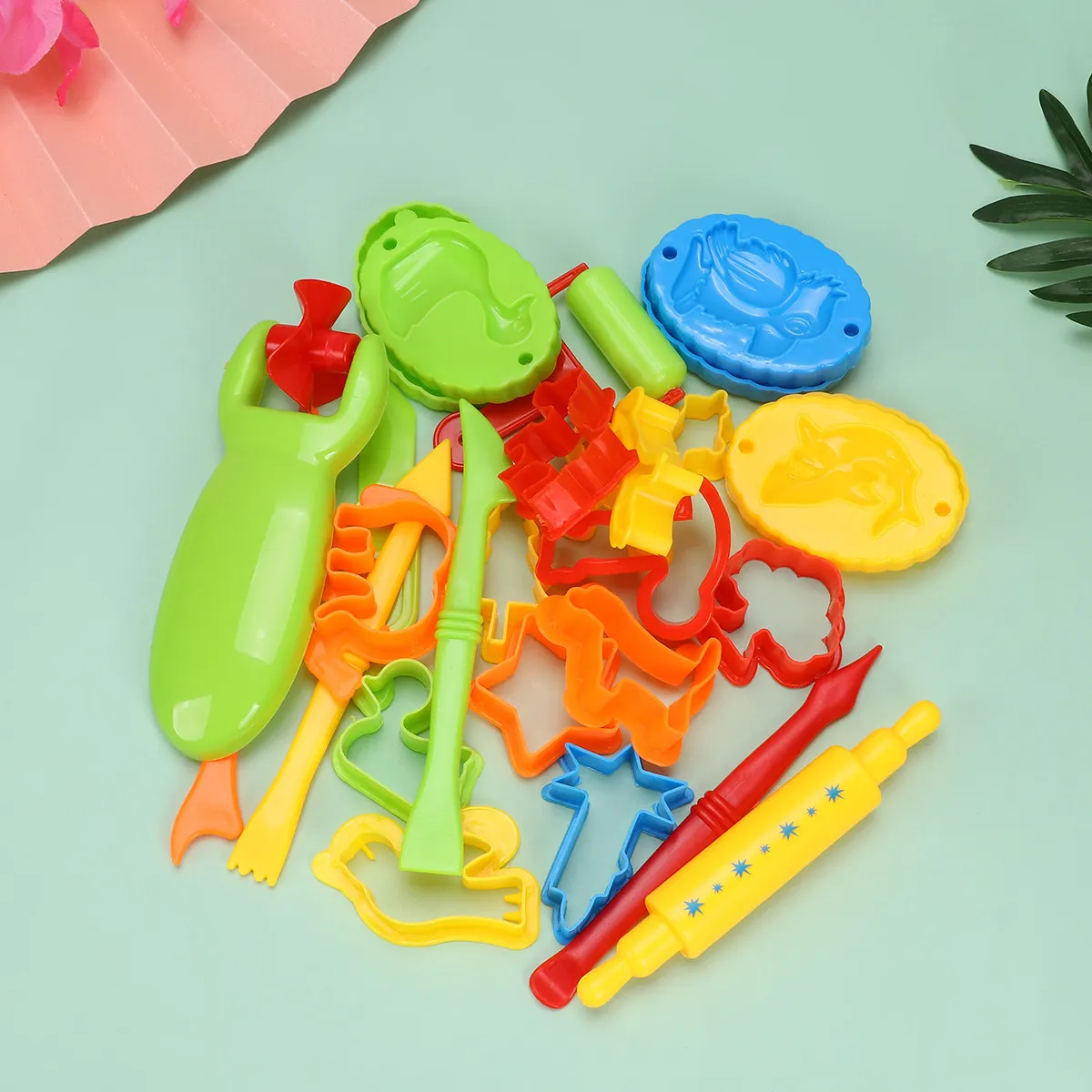 1Set Premium Plasticine Tools Kit for Kids Includes Various Shapes Molds Fine Workmanship Bright Colors Creative Play Learning