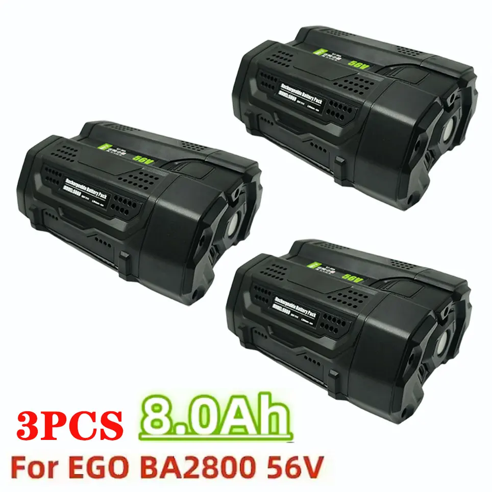 Voor 56V EGO gereedschap lithium vervangende 8.0Ah batterij met snellaadfunctie voor BA4200 BA4200T BA1400 BA1400T CS1604, langdurig gebruik.