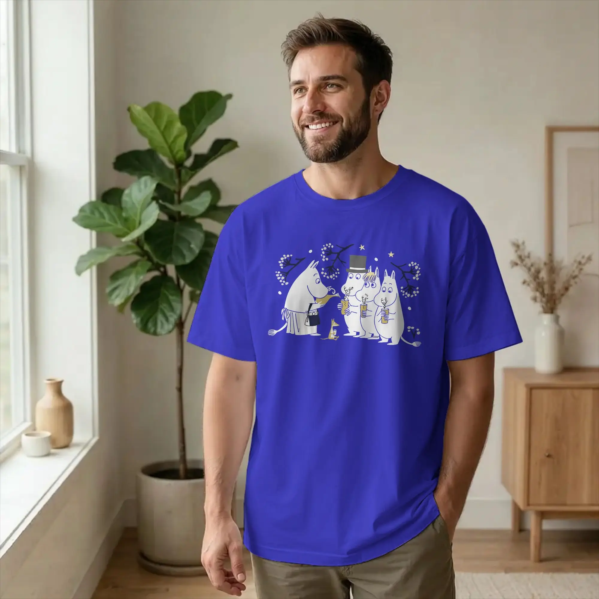 Moomings Moominmamma Autumn Serving Hot Drinks Winter T Shirt For Men Women Cotton Tops Casual Round Neck Short Sleeve