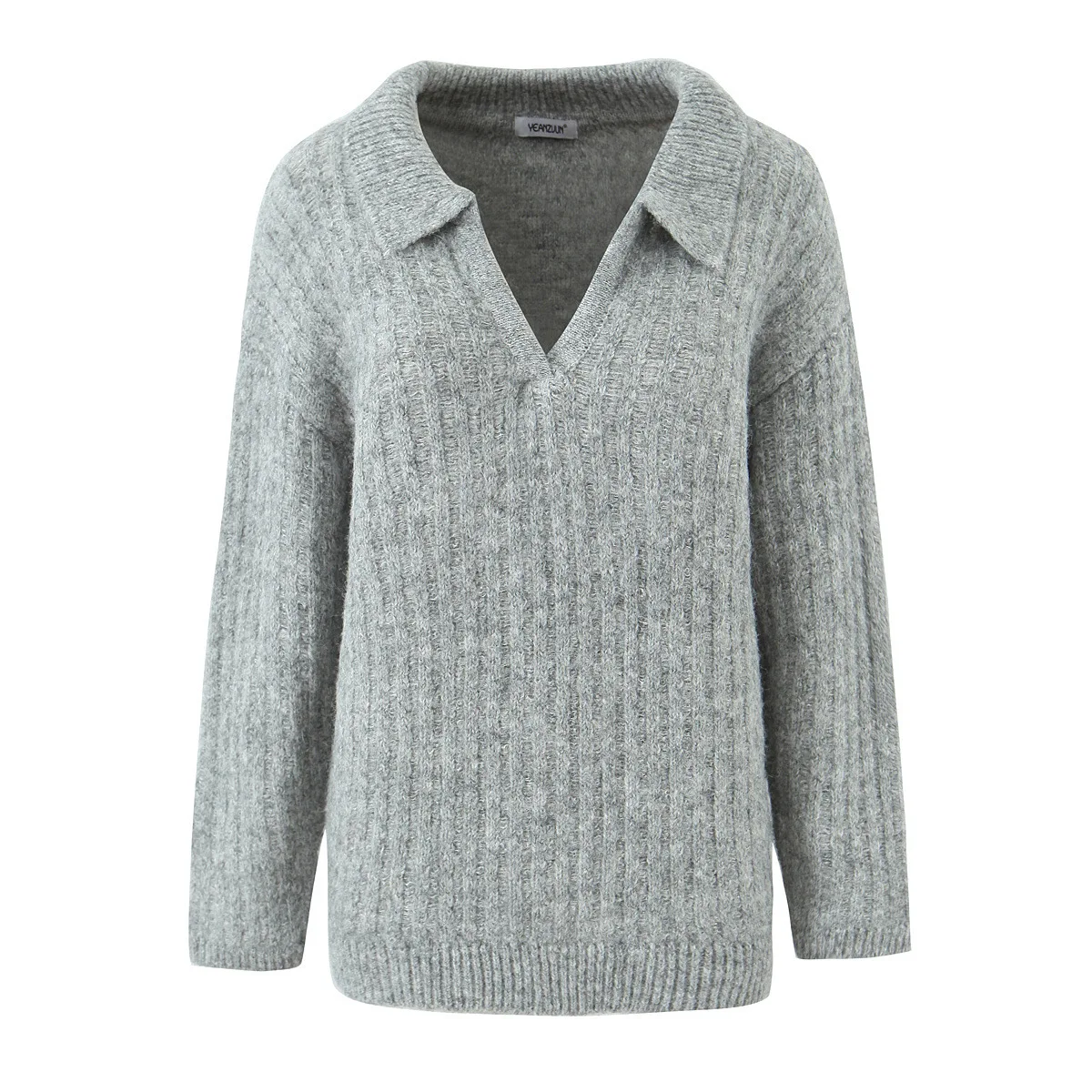 

Laid-back Style Women's Overhead Knitwear Long Sleeve Polo Collar Loose Fit Autumn New Arrival American Casual Long Sleeve