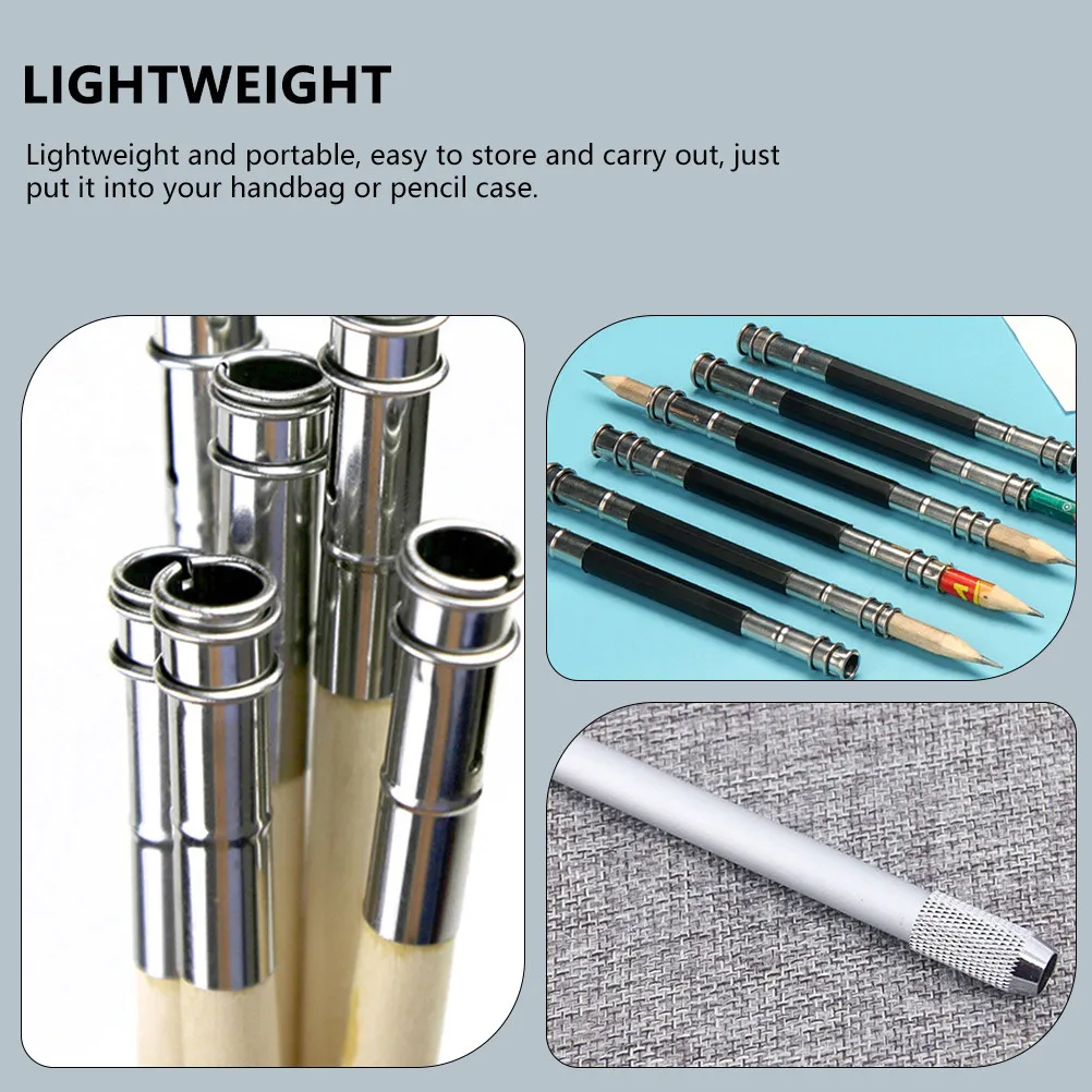 15pcs Pencil Extender Holder for Colored Pencils – Adjustable Double-Ended Length Extension Tool