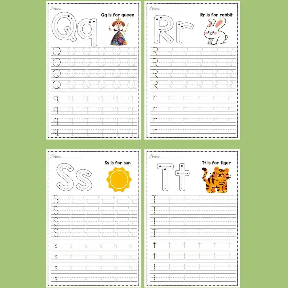 26 Letters Montessori Learning Teaching Aids A-Z Uppercase and Lowercase Test Book Preschool English Learning Writing Workbook