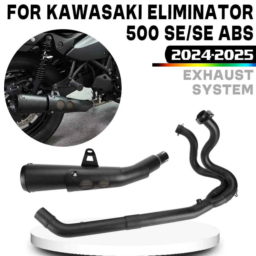 

For Kawasaki Eliminator500 SE ABS 2024 2025 Motorcycle Stainless Steel Muffler Pipes Slip-On Front Rear Full Exhaust System Tube