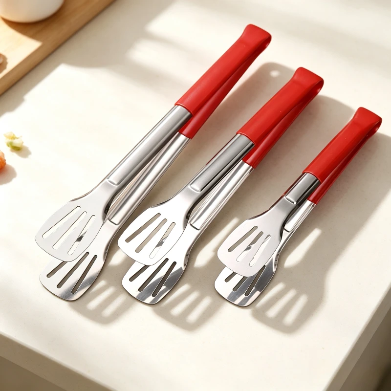 Stainless Steel Food Tongs Heat Resistant Grill Clips Long Steak Tongs Multi-function Kitchen Clamp for Baking Bread BBQ Cooking
