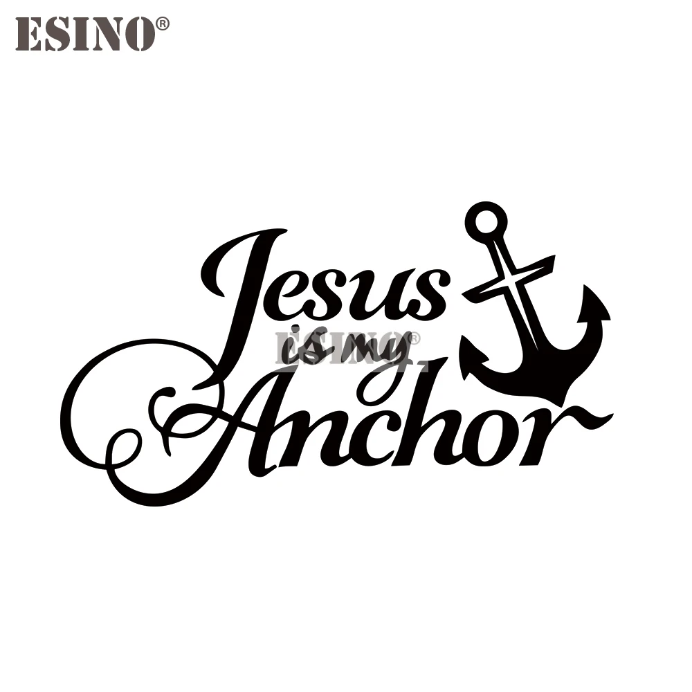 Car Styling Jesus is My Anchor Creative Auto Decal Cartoon Sticker PVC 3D Carving Bumper Body Decal Pattern Vinyl