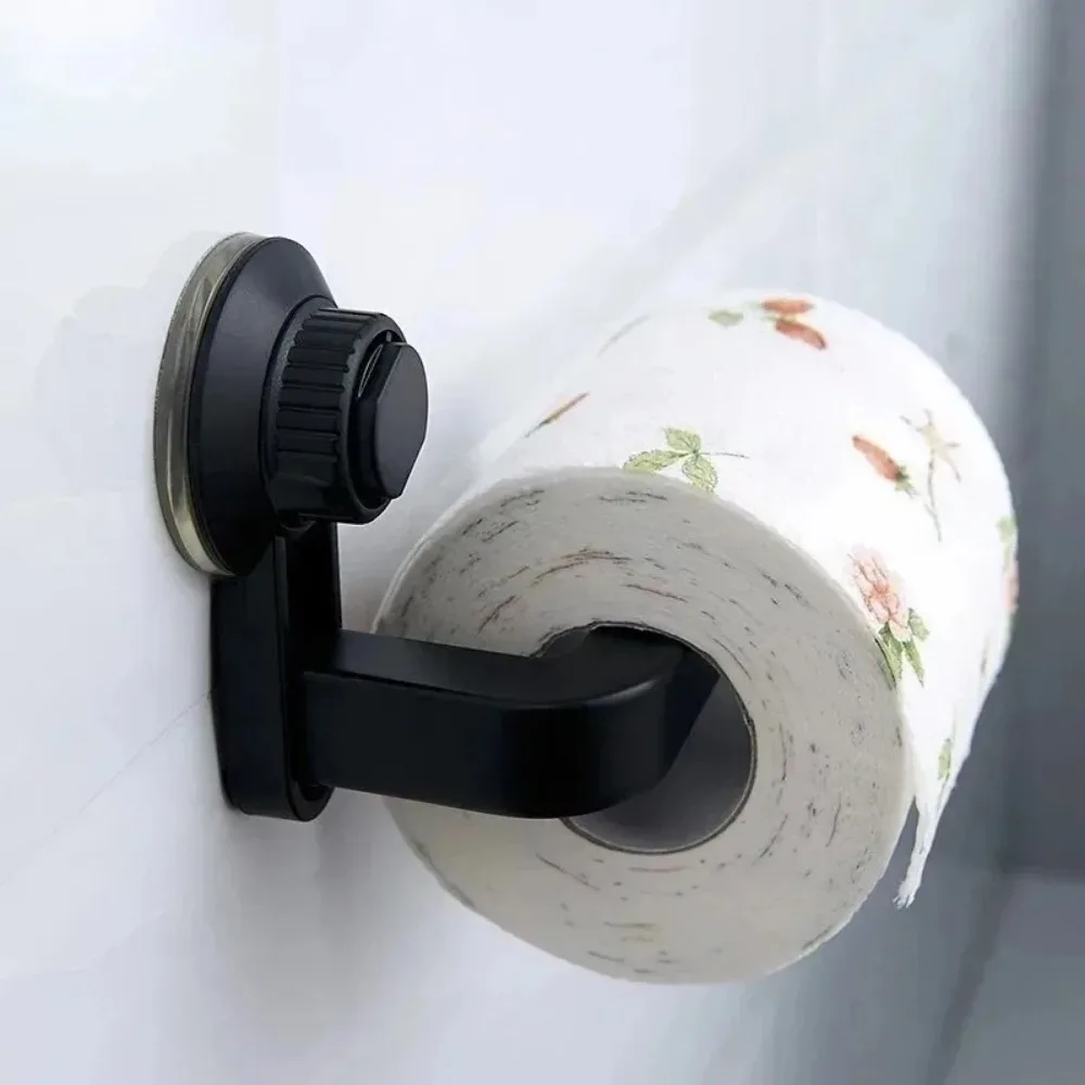 For Bathroom and Kitchen, Vacuum Adsorption, Nail-free Wall Newest Wall Mount Self-Adhesive Toilet Paper Holder with Suction Cup