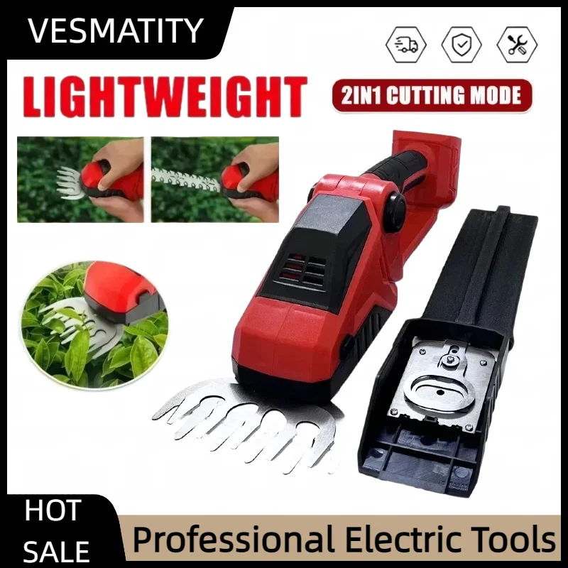 Electric Grass Trimmer Cordless Hedge Trimmer Bush Trimmer Grass Shears Handheld Garden Tool Fit Milwaukee Battery